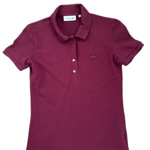 Lacoste women Maroon Short Sleeve Polo Shirt